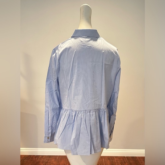 NWT TED BAKER LONDON Stripe Peplum Button-Up Shirt Women's SIZE 3 (US8-10) - Picture 9 of 15